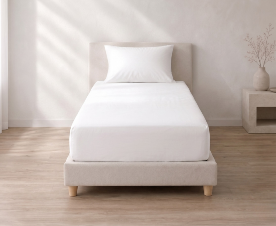 Hoeslaken percale Blanc hoekhoogte 35 - 90x190 cm
