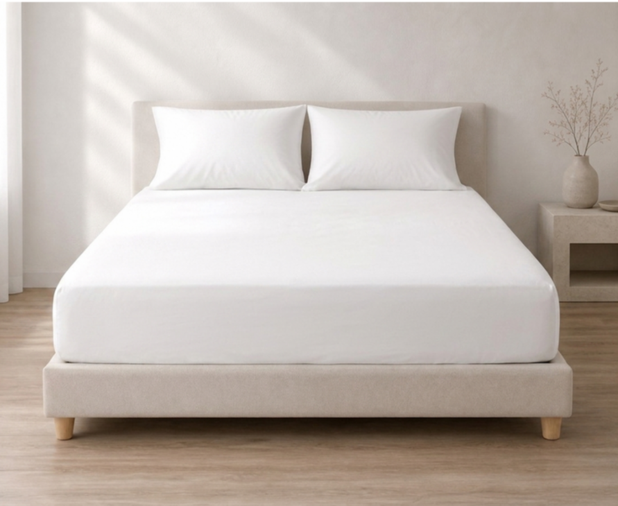 Hoeslaken percale Blanc – Hoekhoogte 35 cm – 140x190 cm