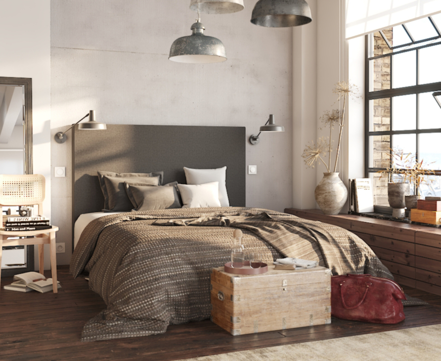 Hoofdeinde Kahaia Page grey 160 - H120 cm