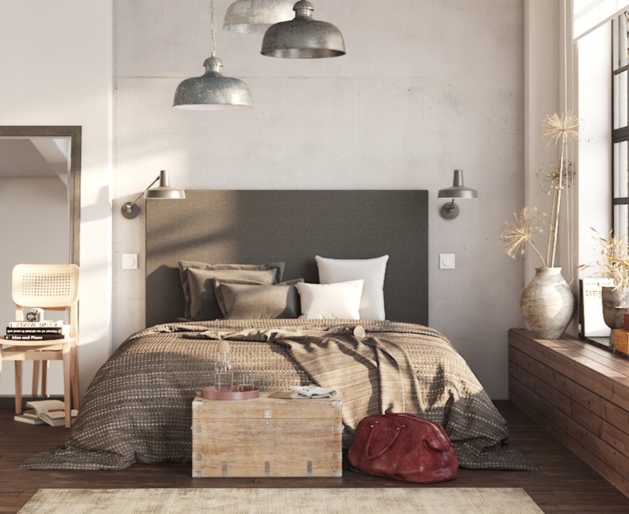 Hoofdeinde Kahaia Page Grey 120 - H120 cm