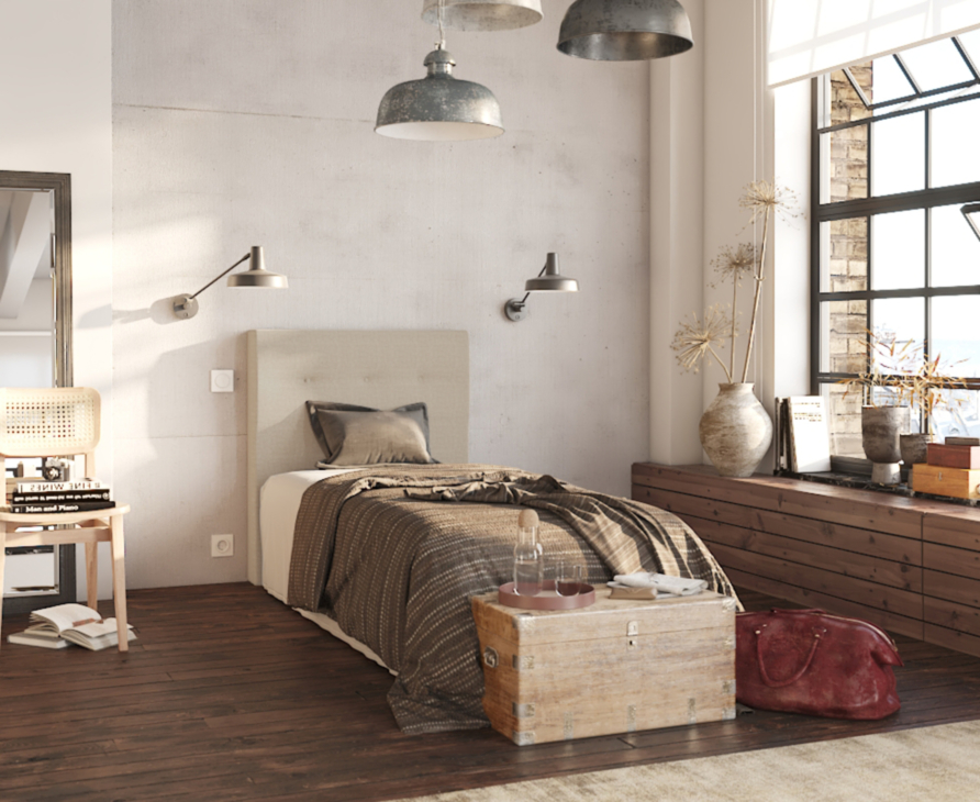 Hoofdeinde Kalmia Beige 90 - H100 cm