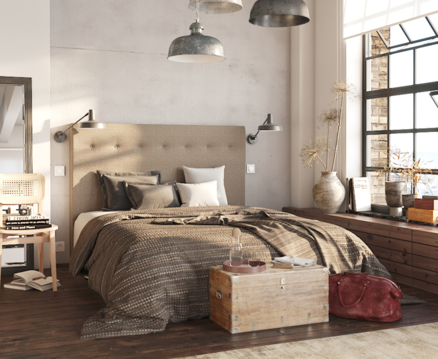 Hoofdeinde Kalmia Taupe 140 - H120 cm