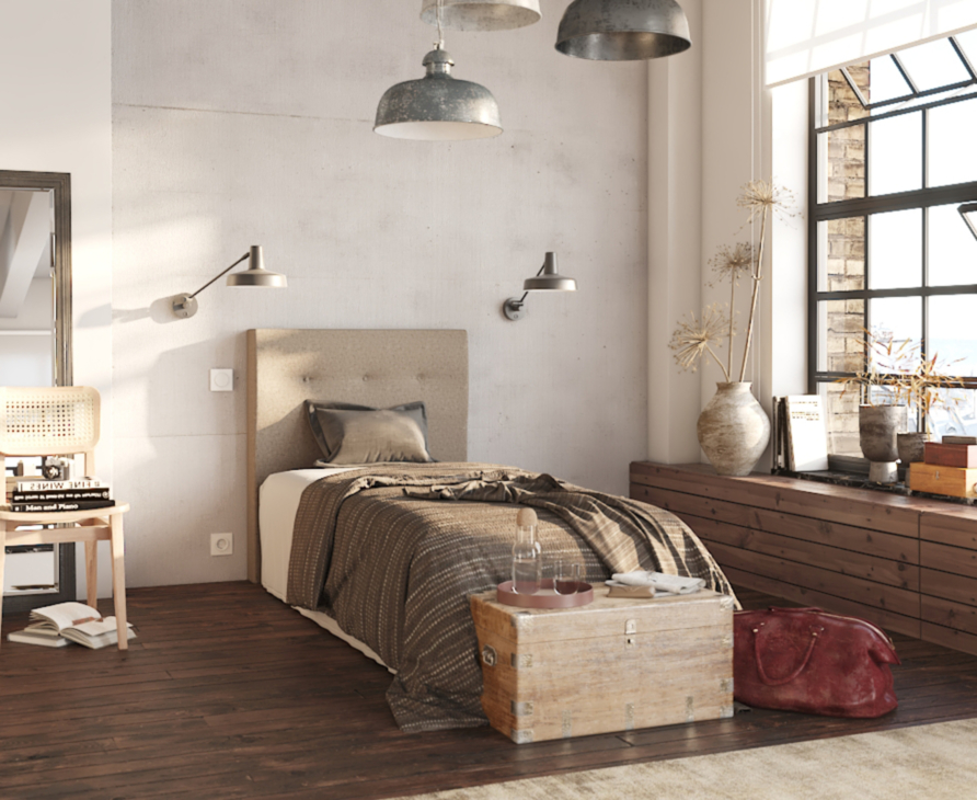 Hoofdeinde Kalmia Taupe 90 - H120 cm