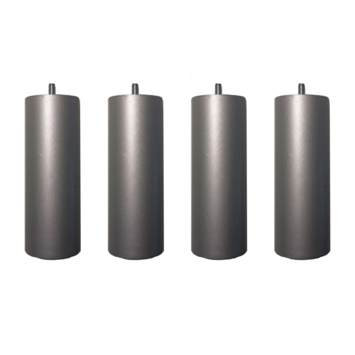 Set van 4 Cilindrische Metaal Poten - H25 cm