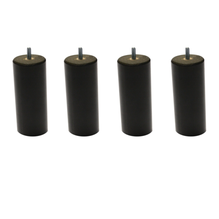 Set van 4 Cilindrische Wengé Poten - H15 cm