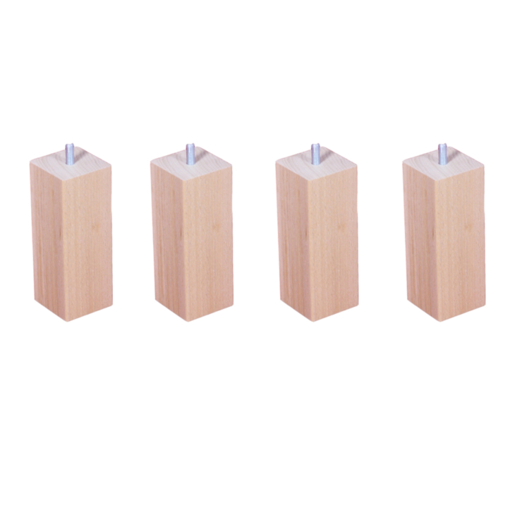Set van 4 Vierkante Blanke Lak Poten - H20 cm