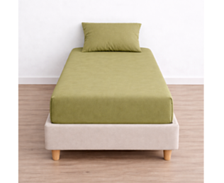Drap-housse 100% Coton Olive - Bonnet 25