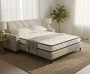 Matras Essential Oli – dikte 12 cm – stevig comfort – HR-schuim voor tweepersoonsbed