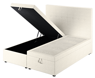 Bed met opbergruimte Cassia Wit Gekruld - 90x200 cm