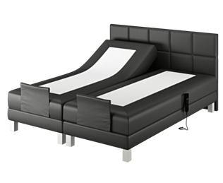 Boxspring Eton Elektrische Cabernet Zwart - 140x200 cm