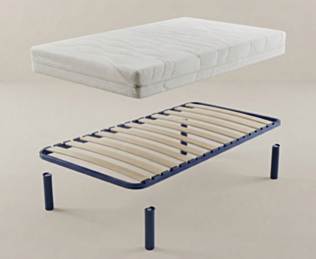 Ensemble Matelas Ligo / Sommier 20 lattes - 90x200 cm