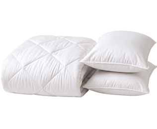 Pack sommeil 
2 oreillers + couette
Fabrication française 