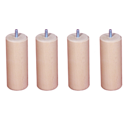 Set van 4 Cilindrische Blanke Lak Poten - H25 cm