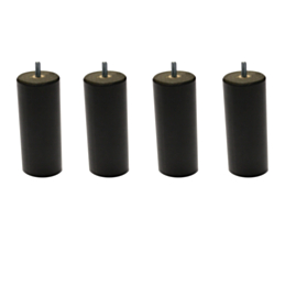 Set van 4 Cilindrische Wengé Poten - H20 cm