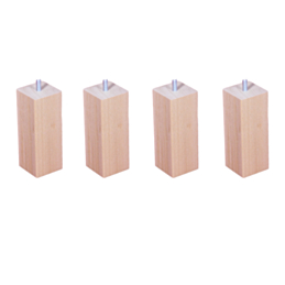 Set van 4 Vierkante Blanke Lak Poten - H20 cm