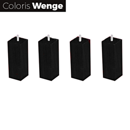 Set van 4 Vierkante Wengé Poten - H20 cm