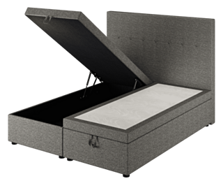 Bed met Opbergruimte Cassia Grey - 140x190 cm