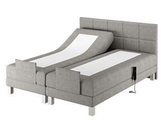 Boxspring Eton Elektrische Merlot Grijs - 140x200 cm