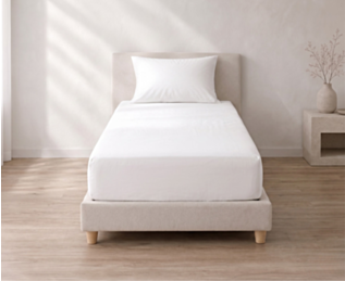 Ambiance hoeslaken percale Blanc hoekhoogte 35 - 90x190 cm