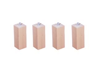 Set van 4 Vierkante Blanke Lak Poten - H15 cm