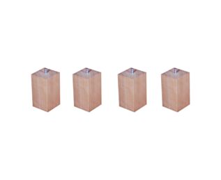 Set van 4 Vierkante P3 Blanke Lak Poten - H20 cm