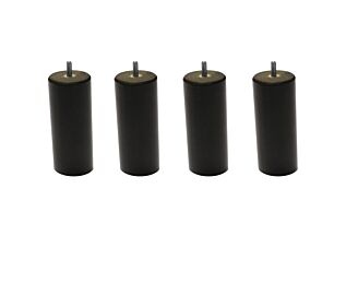 Set van 4 Cilindrische Wengé Poten - H20 cm