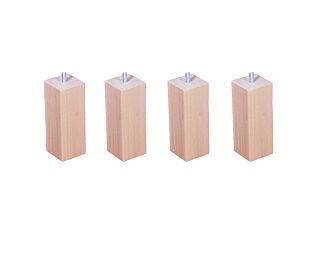 Set van 4 Vierkante Blanke Lak Poten - H20 cm