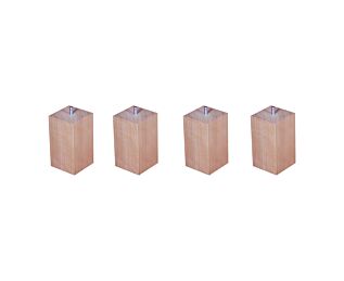 Set van 4 Vierkante P3 Blanke Lak Poten - H15 cm