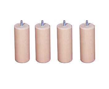 Set van 4 Cilindrische Blanke Lak Poten - H30 cm