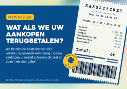 We betalen uw bestelling terug! Probeer uw geluk